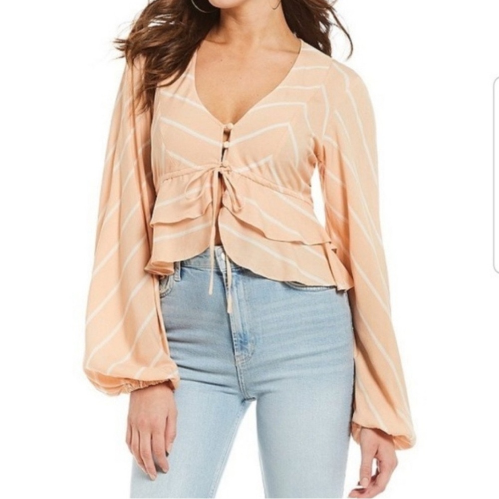 Free People‎ Samifran Top in Peach Size Medium